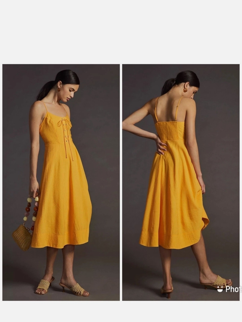 Maeve Corset Top Lace Up Midi Dress